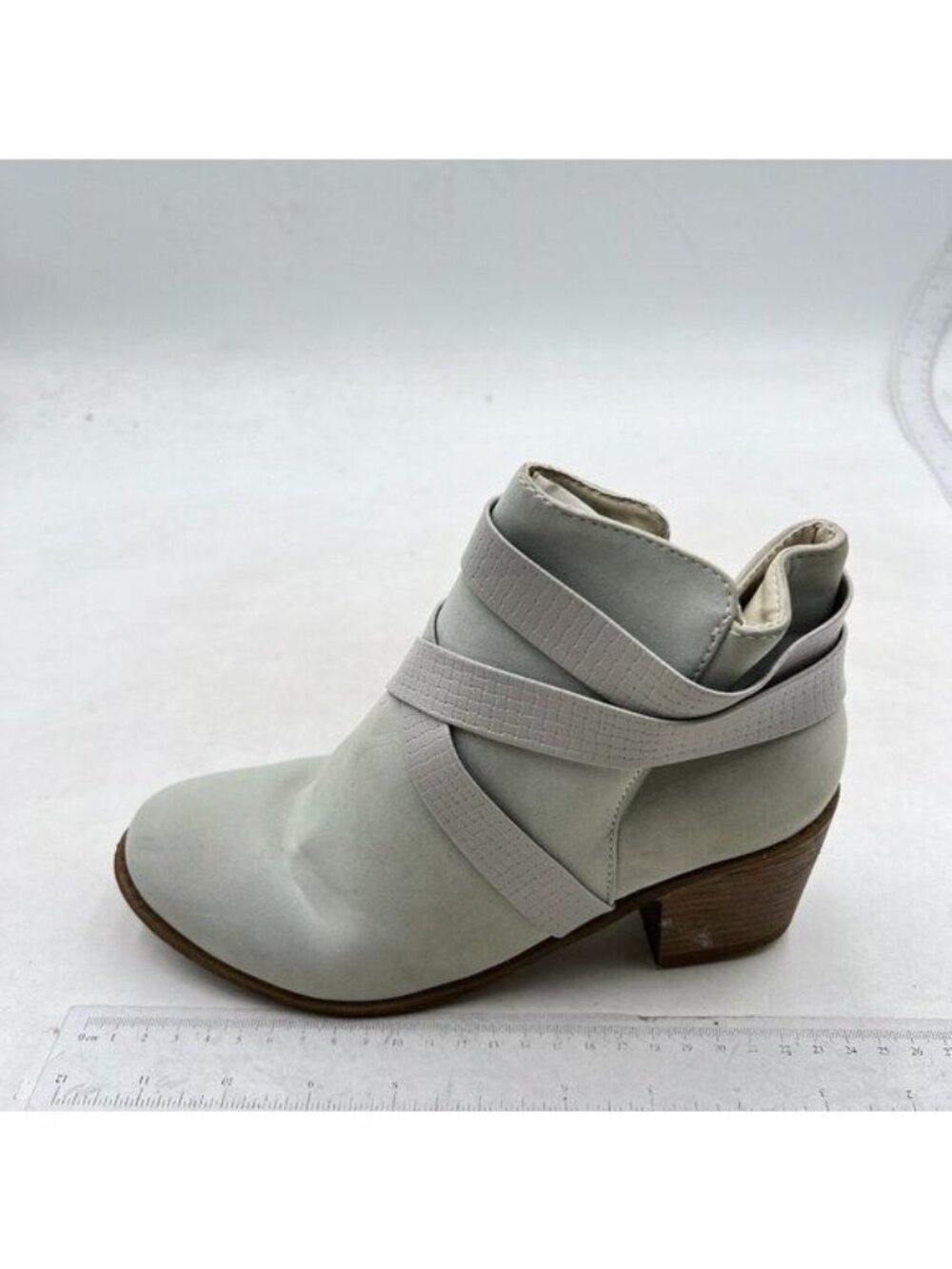Women's Mid Calf Boots,Round Toe Low Heel Slouchy Dress zip booties,strap Grey